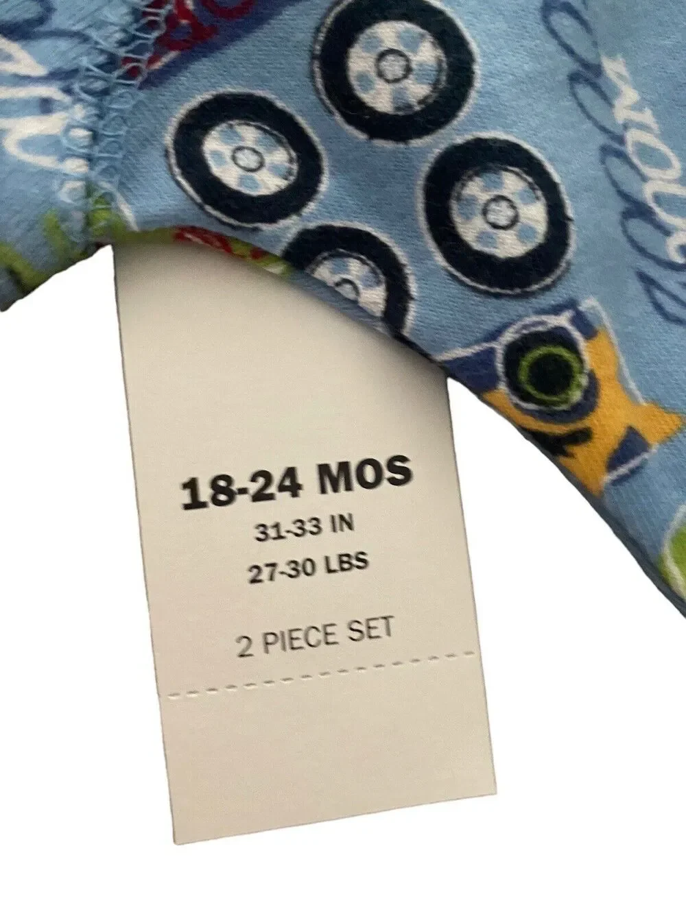 Old Navy Toddler Blue Cars Snug-Fit Pajama Set Size 18-24 months